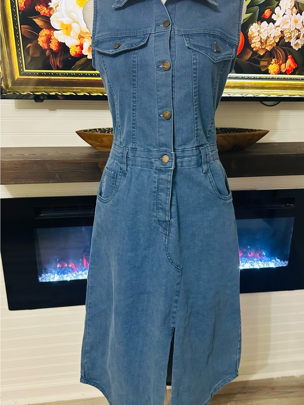 bebe Light Blue Denim Dress with Branded Tag
